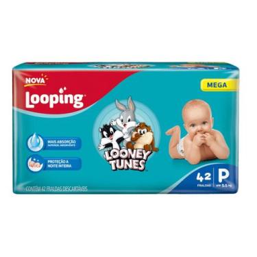 Imagem de Fralda Looping Looney Tunes Mega P com 42 Unidades