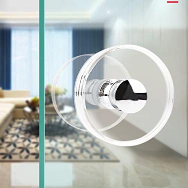 Imagem de Maçanetas de vidro maçaneta de cristal de vidro acrílico, alça grande de orifício único transparente, puxadores de porta de chuveiro de substituição (tamanho: 75 mm)