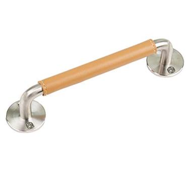 Imagem de STXYANGV Maçanetas de gaveta de aço inoxidável laranja puxador de porta de puxar maçaneta montada na superfície maçaneta moderna minimalista guarda-roupa maçaneta de porta de couro sintético puxador