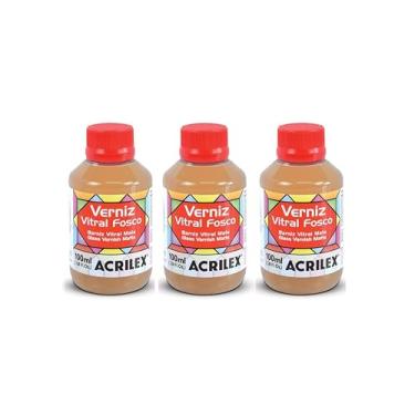 Imagem de Kit 3 Verniz Vitral Fosco Acrilex 100ml Incolor 806 – Efeito Jateado Fosco para Vidro, Cerâmica e Porcelana | Acabamento Decorativo Profissional