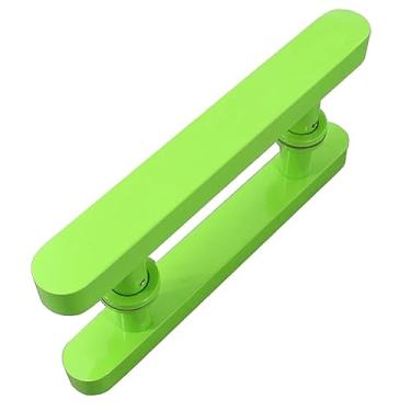 Imagem de Maçaneta de porta push pull de aço inoxidável, conjunto de substituição de ferragens de porta moderna, maçanetas de porta de vidro de chuveiro em forma de H, alça de puxar de barra de portão para