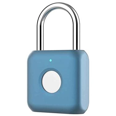 Imagem de Cadeado de impressão digital, fechadura inteligente sem chave para armário, mochila, mala, bagagem de viagem, armário, gaveta, interior, fechadura de armário escolar, porta USB Rechargea