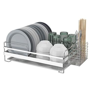 Imagem de Prateleira de secagem de louça, organizador de cozinha, suporte de ralo de prato, prateleira de armazenamento, escorredor de pia, acessórios de talheres