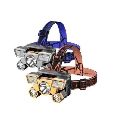 Imagem de Lanterna Holofote De Cabeça 5 LED Super Brilhante À Prova D 'Água USB Recarregável 4 modos(2)