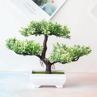 Imagem de Plantas Artificiais Bonsai em Vaso Pequeno – Decoração para Sala, Escritório, Jardim e Mesa(04)