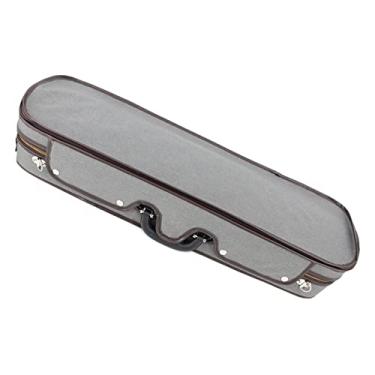 Imagem de Estojo De Violino Retangular De Madeira Compensada Cinza Com Higrômetro E Alças Para Violino 4/4 Tamanho Completo Estojo de Violino