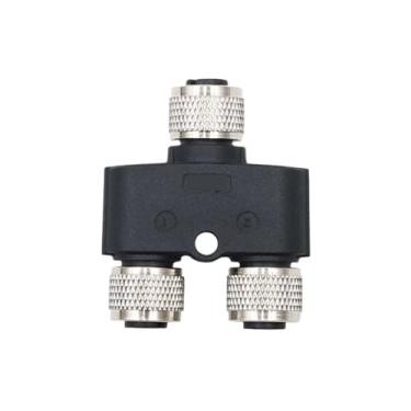 Imagem de Conector tipo M12 Y - Plugue do sensor de furo 3/4/5/8/12 pinos Adaptador durável três vias macho para fêmea(3 Female,4pin A type)