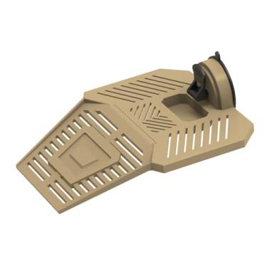 Imagem de KiBcsLic Plataforma para tartarugas tomarem sol, plataforma antiderrapante, removível para répteis, terraço para animais semi-aquáticos e aquários, Khaki M