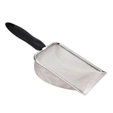 Imagem de Pazinha Coletora De Areia Higiênica Gato Peneira Aço Inox