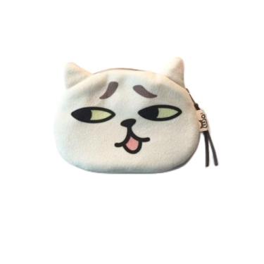 Imagem de Bolsa de moedas design de desenho animado criativo bonito bolsa de armazenamento bolsa de armazenamento gato expressão gato gato fone de ouvido menino (A)