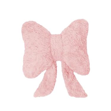 Imagem de Bothyi Almofada com laço fofo para sofá, adereço fotográfico moderno, apoio para as costas, almofada de cabeceira, decorativa com laço para escritório, Rosa