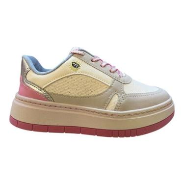 Imagem de Tenis Infantil Menina Pink Cats Casual Brilho Strass Colorido Metaliza