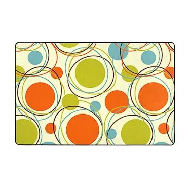 Imagem de ZERAOKE Tapete de área abstrato colorido 8,25 x 5 pés, tapetes de área de fazenda para sala de estar, decorativo, lavável, antiderrapante, tapetes modernos e macios para quarto, sala de jantar, sala