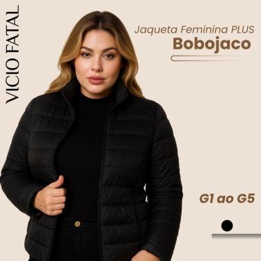 Imagem de Jaqueta Feminina Plus Size Nylon Impermeável Capuz Removível Elastico Bolso Interno-Feminino