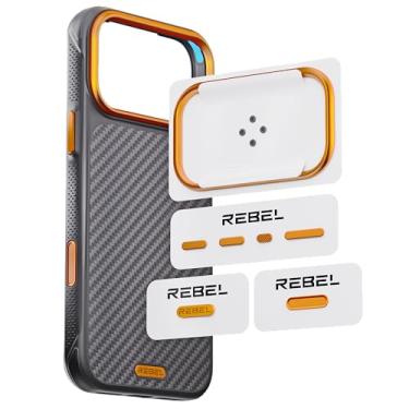 Imagem de REBEL GEN7 Kit de atualização de componentes metálicos [conjunto completo de alumínio CNC] Anel protetor de lente, botão de câmera, todos os botões e pacote de logotipo para iPhone 17 Pro Max (6,9