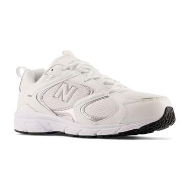 Imagem de New Balance Tênis masculino 408 V1, Branco/Prata metálica/Preto, 41