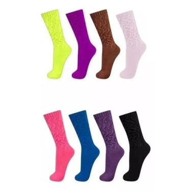 Imagem de Kit 6 Pares Meia Fitness Aeróbicas Academia Algodão Feminina - Meias A