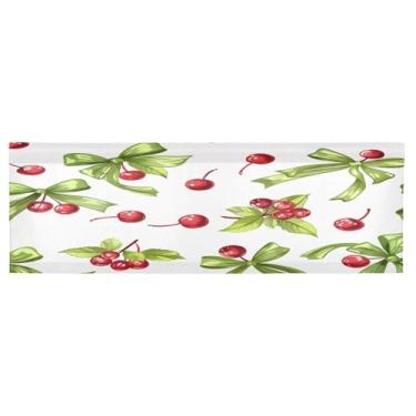 Imagem de CEBUGI Cortina blackout para janela – Cortinas de proteção de privacidade para cozinha/banheiro/sala de estar/lavanderia (137 x 45 cm, 1 painel, cereja vermelha)