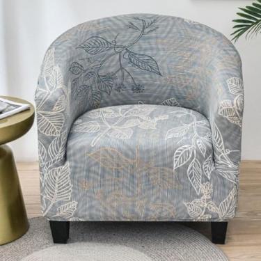 Imagem de Capas de cadeira estampadas redondas, capa de poltrona elástica, protetor de móveis removível, com fundo elástico para cafeterias, bares e quartos de hóspedes - Tipo 11||Meio círculo único 65-90 cm