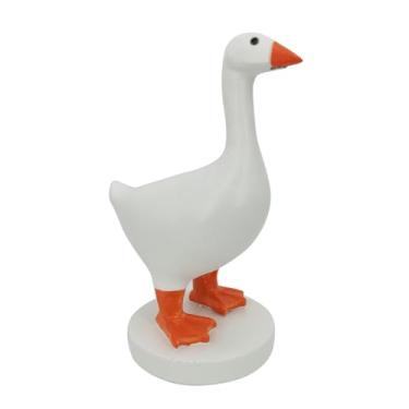 Imagem de ASHATA Porta-chaves de Ganso Magnético, Estátua Adorável de Resina Com Bico Magnético para Decoração de Casa, Cozinha, Quarto, Branco e Laranja (#1)