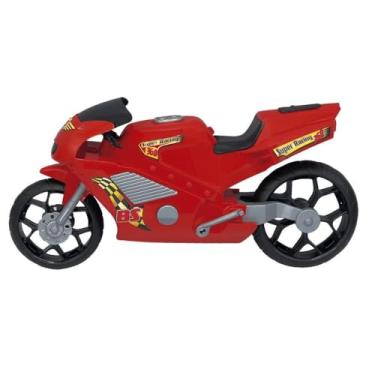 Imagem de Super Moto 360 Esportiva, Brinquedo de Moto Esportiva, Vermelha, Polipropileno, 39x20x10cm, com Rodas Esportivas e Pezinho de Apoio