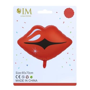 Imagem de Balão Metalizado Boca Beijo Kit com 2 Unidades 70cm Gigante