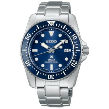 Imagem de Seiko Prospex Solar Diver's 200 m Relógio de vidro safira com mostrador azul SNE585P1
