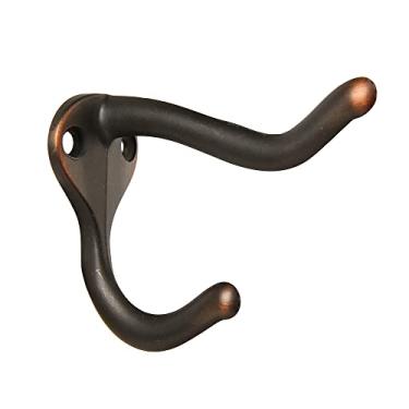 Imagem de HASWARE 6 ganchos para roupão de pino duplo, ganchos de revestimento duplo, ganchos montados na parede, ganchos de roupão resistentes com 12 peças de parafusos para casacos de casa, chapéu, cabide de