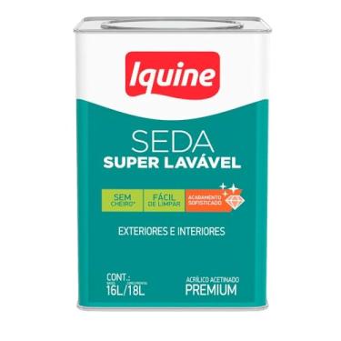 Imagem de Tinta Acrilica Acetinada Iquine Seda Super Lavável Branco Neve 18L