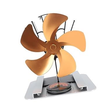 Imagem de Generic Ventilador de Fogão Movido a Calor, Ventilador de Fogão a Lenha de Liga de Alumínio de Aquecimento Eficiente para a Querosene (Ouro)