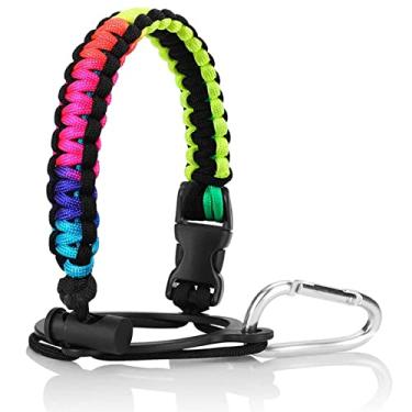 Imagem de Maniglia per garrafa d água Cinto de Paracord para Hydro Flask e garrafas boca larga Acessórios com Anel Carabiner Atividades Trekking Acampamento Adequado 12oz a 64oz