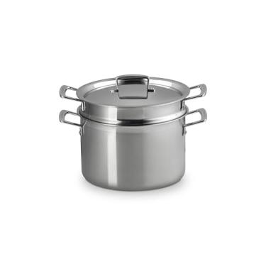 Imagem de Le Creuset Panela de aço inoxidável Tri-Ply de 7 1/2 l com inserção