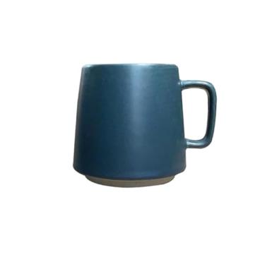 Imagem de Caneca de chá Caneca de cerâmica azul com alça xícara café casa retrô comercial Xícaras de café
