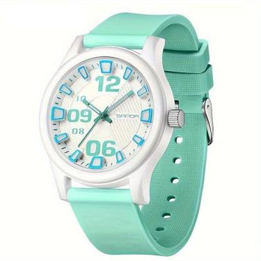 Imagem de Relógio Feminino De Quartzo - à Prova D`água, Leve Com Pulseira De Silicone Lago Azul