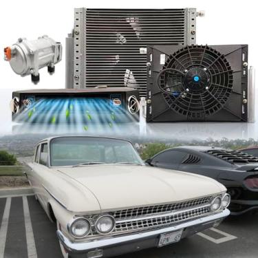 Imagem de Ar condicionado DC 12V sob o painel 12000 BTU, sistema universal de kit de ar condicionado de 12 volts, unidade elétrica de 12 V Underdash AC, resfriamento rápido, baixo ruído para trator, campista