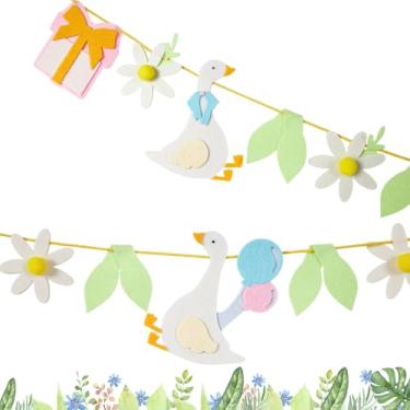 Imagem de OBBOLO Faixa de ganso, guirlanda de feltro com tema de ganso para decoração de primeiro aniversário, quarto de bebê, decorações de chá de bebê
