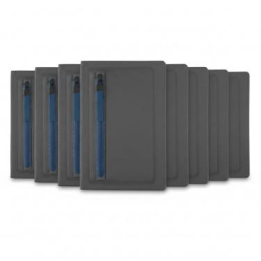 Imagem de Caderno de Anotações Executivo com Porta Objetos, Capa Dura em Material Sintético, 80 Folhas Pautadas, Cinza, 21,5x15,5x1,5cm (10, Azul)