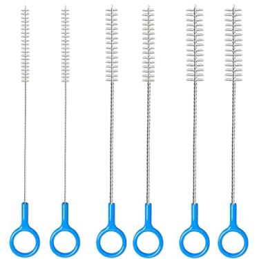 Imagem de Conjunto de limpeza de escova de palha, escova de limpeza de palha longa de 25 cm, limpador de palha com fios de aço inoxidável de 2 mm e 3 mm de espessura, escova de limpeza de palha resistente para