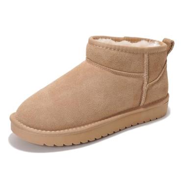 Imagem de Project Cloud Botas femininas de cano curto 100% de couro genuíno – Resistente à água com palmilha de espuma viscoelástica – Botas femininas modernas e confortáveis (hippy), Camurça de, 7.5 Wide