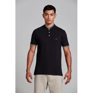 Imagem de Camisa Polo Piquet Gola Portuguesa Slim Fit - Preto - HIGHSTIL, Preto,