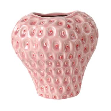 Imagem de Baoblaze Vaso de mesa em formato de morango, vaso para plantas, arranjo de flores, decorativo para mesa, de flores para prateleira de cozinha, presente, Pink M