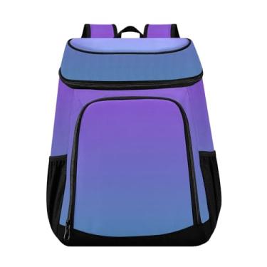 Imagem de Mochila térmica com 36 latas gradiente azul roxo e à prova de vazamento, à prova d'água, para viagem, lancheira masculina