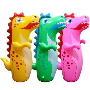 Imagem de Saco de pancada inflável de dinossauro, 3 peças, dinossauro de boxe inflável, saco de boxe dinossauro