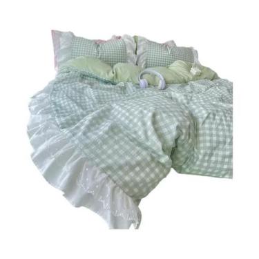 Imagem de Conjunto De Capa De Edredom Em Camadas Duplas Estilo Princesa Com Rend