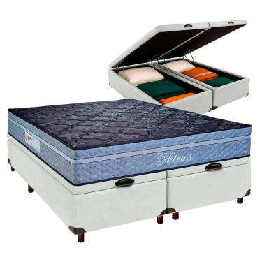 Imagem de Conjunto Cama Box Bau Blindado Queen + Colchão Molas Ensacadas Petrus Paropas