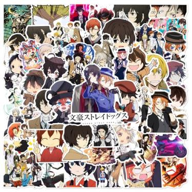 Imagem de 50 peças de adesivos de anime cães vadios para crianças, decalque de vinil à prova d'água para garrafa de água, laptop, brinquedo adesivo para decoração faça você mesmo, para-choque, telefone