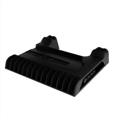 Imagem de Suporte e estação de resfriamento para PS5 Pro, estação de carregamento de controle para PS5 Pro/Slim, carregador de controlador, ventilador de resfriamento, suporte de fone de ouvido (preto)
