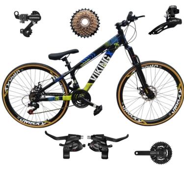 Imagem de Bicicleta 26 VikingX T25 21v Freeride  SHIMANOS Pneu Slick Fino Fx Amarela1.50-Unissex