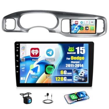 Imagem de [8 núcleos 6G + 128G] Android 15 estéreo para carro Dodge Charger 2011 2012 2013 2014 com carro sem fio CarPlay Android Auto, tela sensível ao toque de 22.9 cm com conexão espelhada, WiFi/GPS DSP