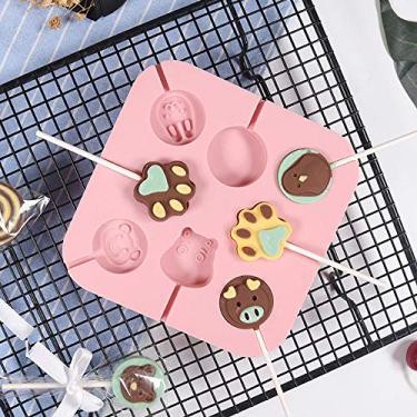 Imagem de de Sílica Pirulito com Múltiplos Padrões Cat-Pad Chocolate Antiaderente Lavável Saúde Grau Alimentar Macio Resistente a Calor e Frio Prático Fácil Usa